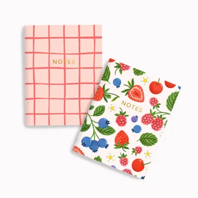 502 Linden Paper Co. Pocket Notebook Set "Berries &amp; Pink Picnic"
