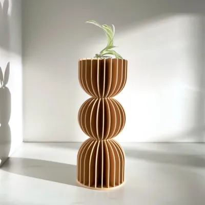 Hazelnut Bauhaus Flower Vase