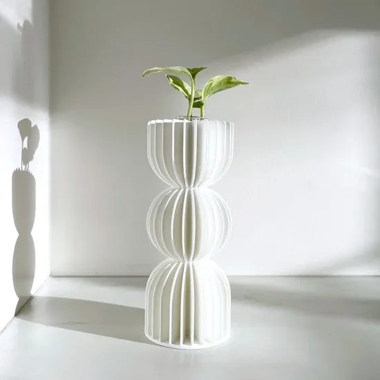 White Bauhaus Flower Vase