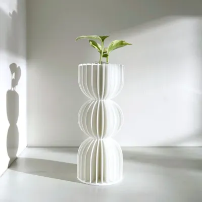 White Bauhaus Flower Vase