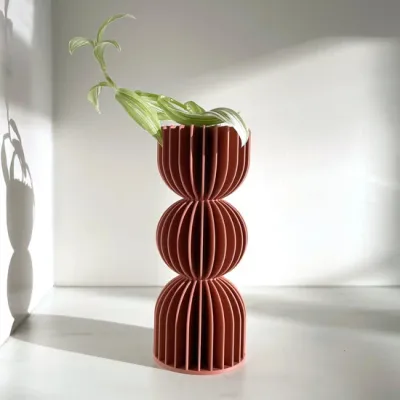 Terra Cotta Bauhaus Flower Vase
