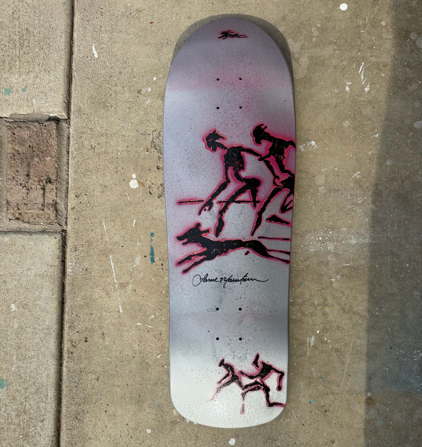 Hand Painted FP Deck Hammered Metal/Pink