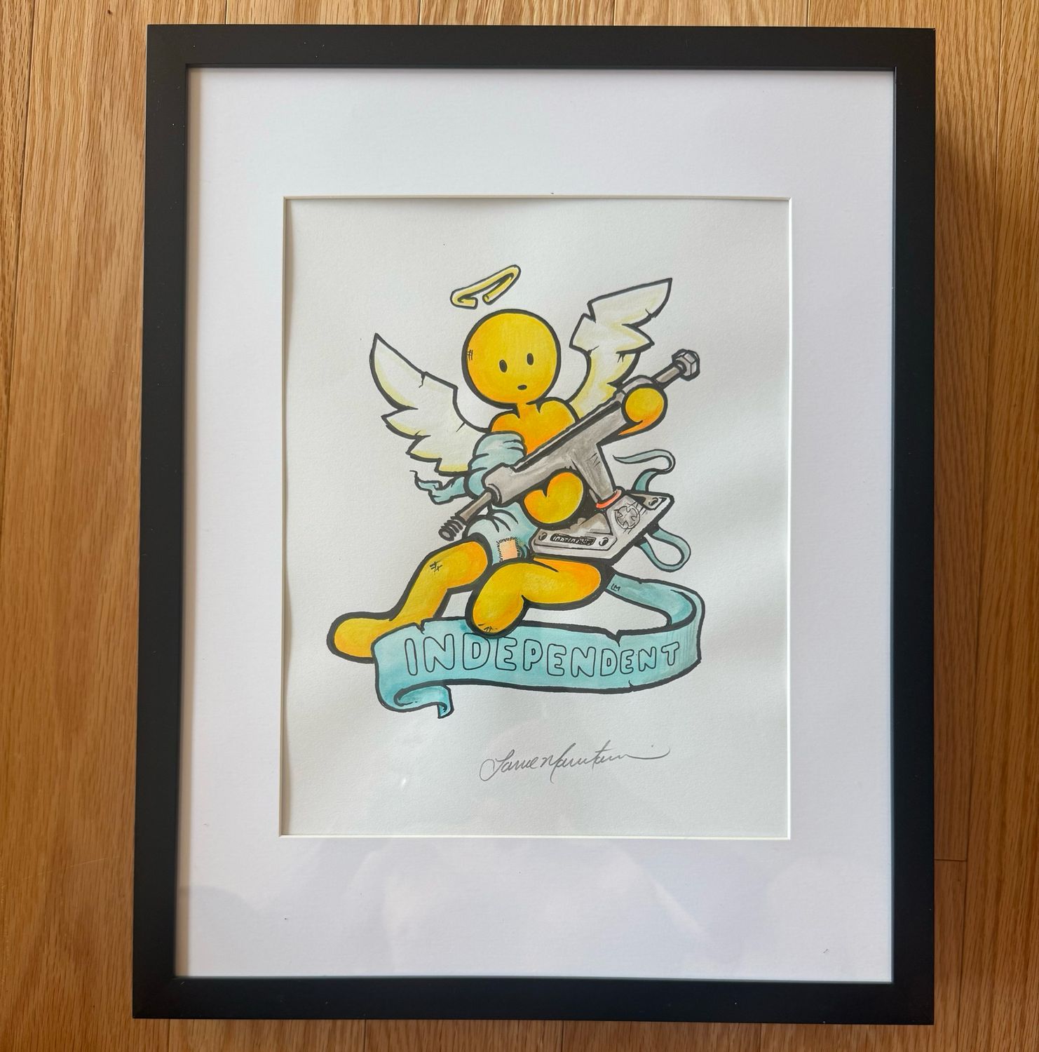 Watercolor Cherub Indy Skated