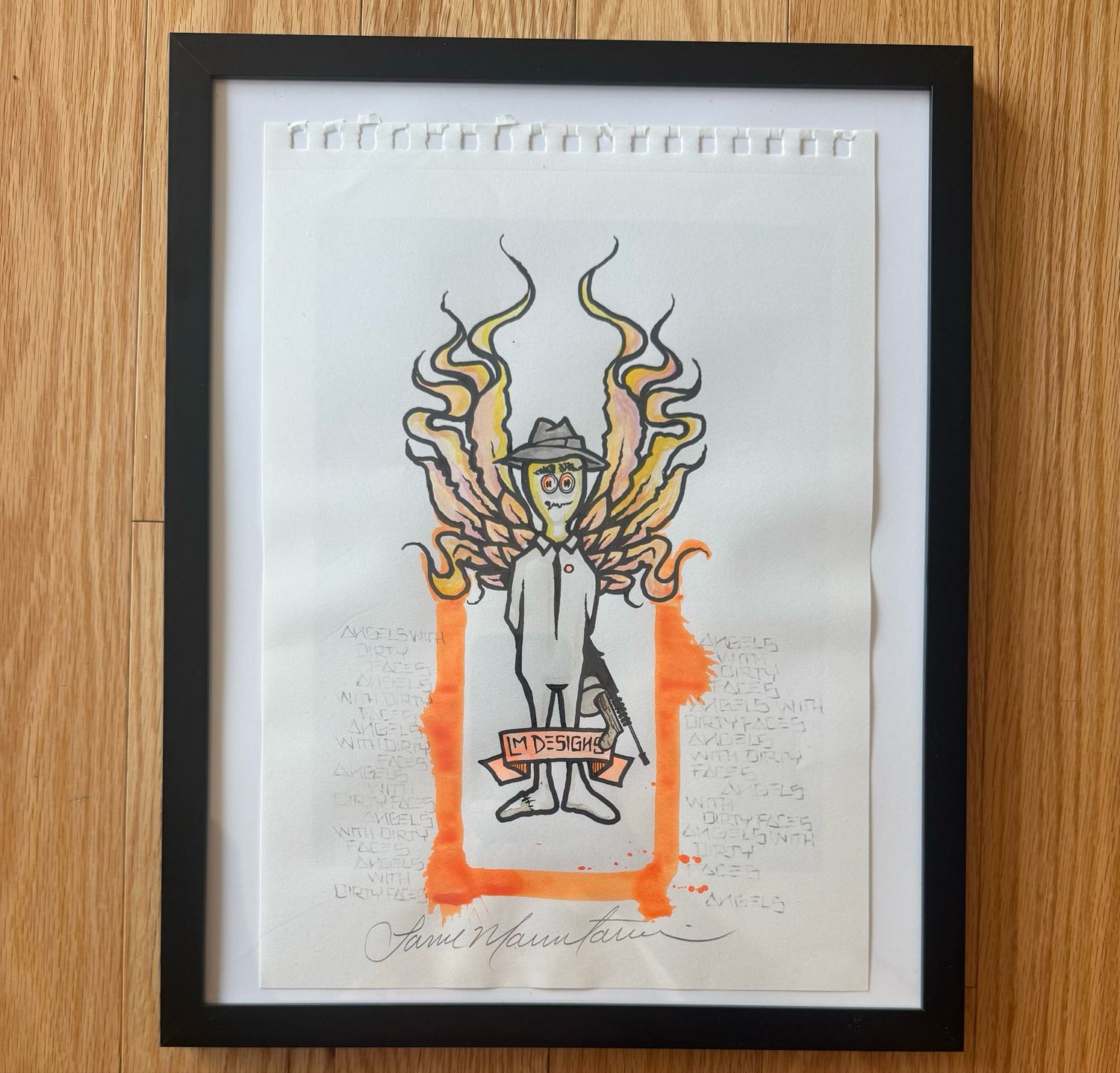 Watercolor Angel With Dirty Faces Tommy