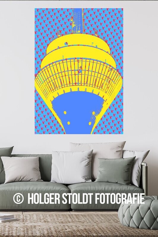 FLUSSBILDEDITION RHEINTURM 12 GELB-BLAU
