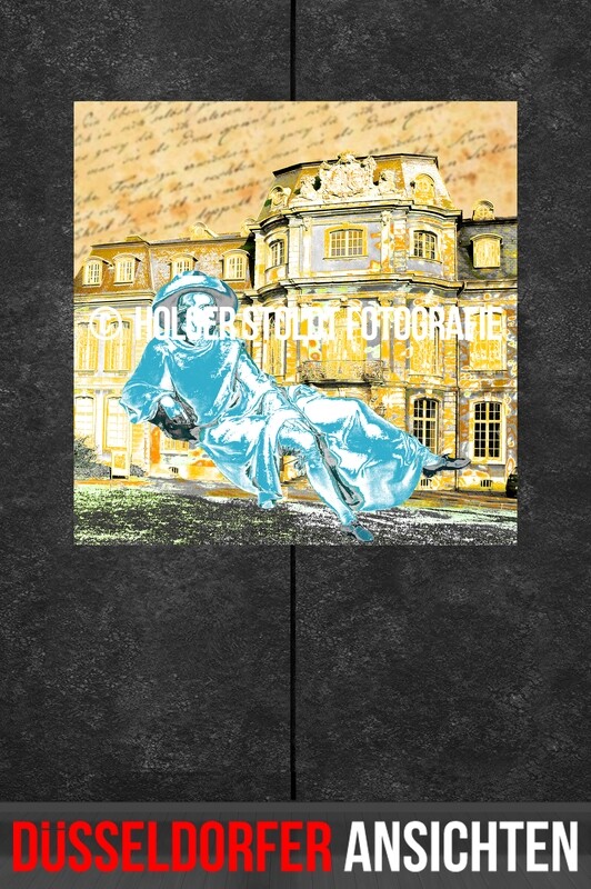 GOETHE VOR SCHLOSS JÄGERHOF BLAU QUAD