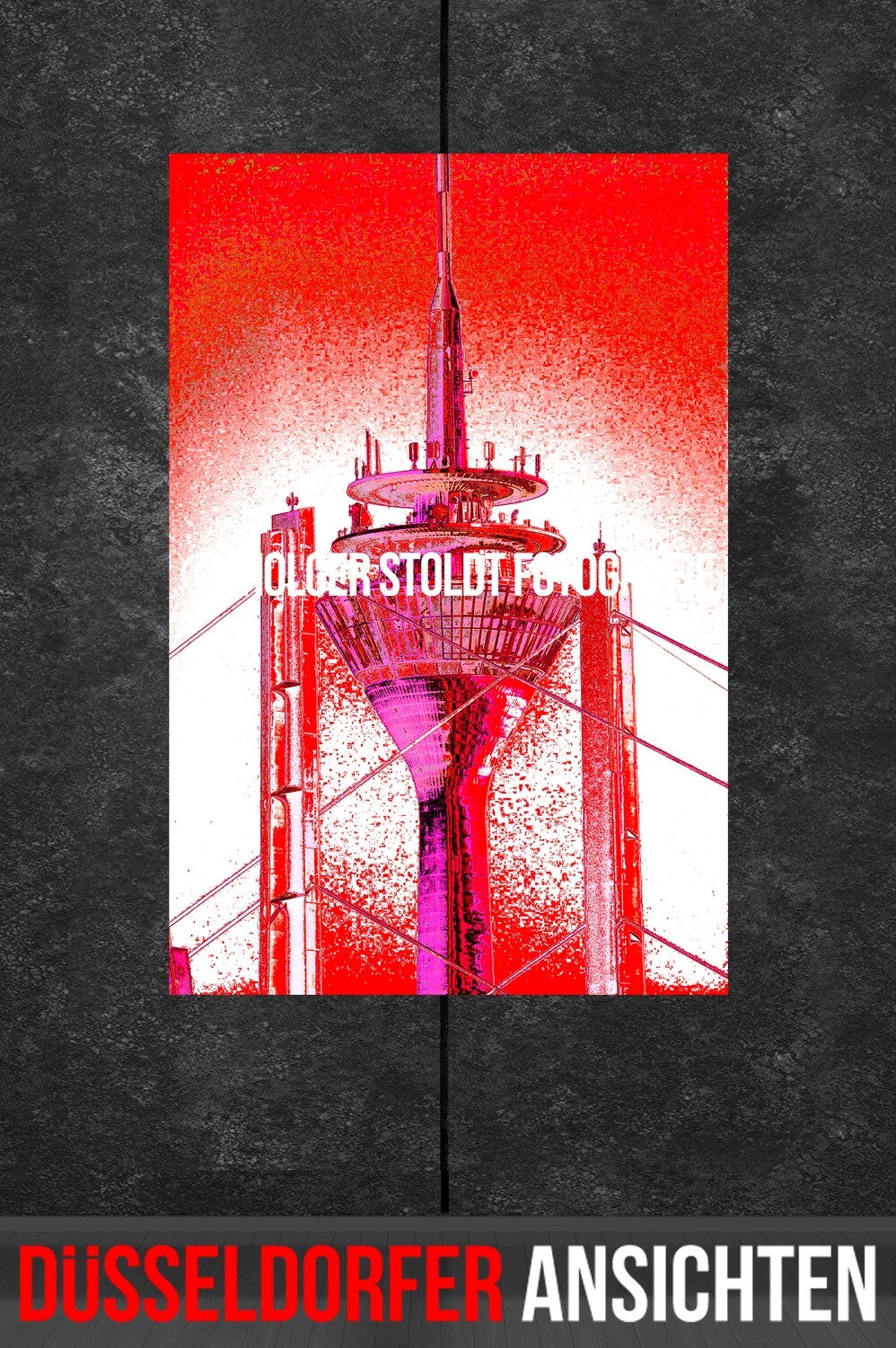 DÜSSELDORF RHEINTURM IN KNIEBRÜCKE ROT 2:3