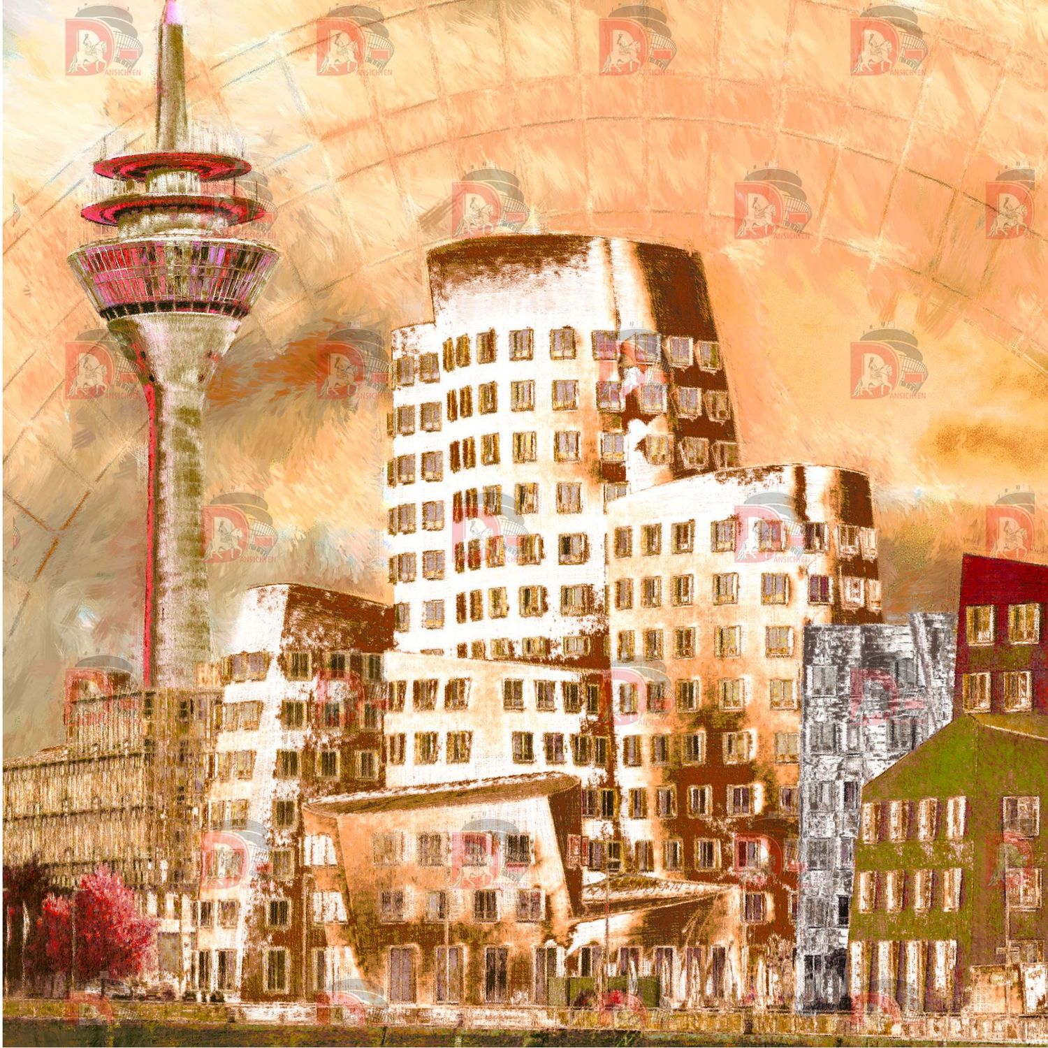 Keramic Fliese Gehry mit Rheinturm