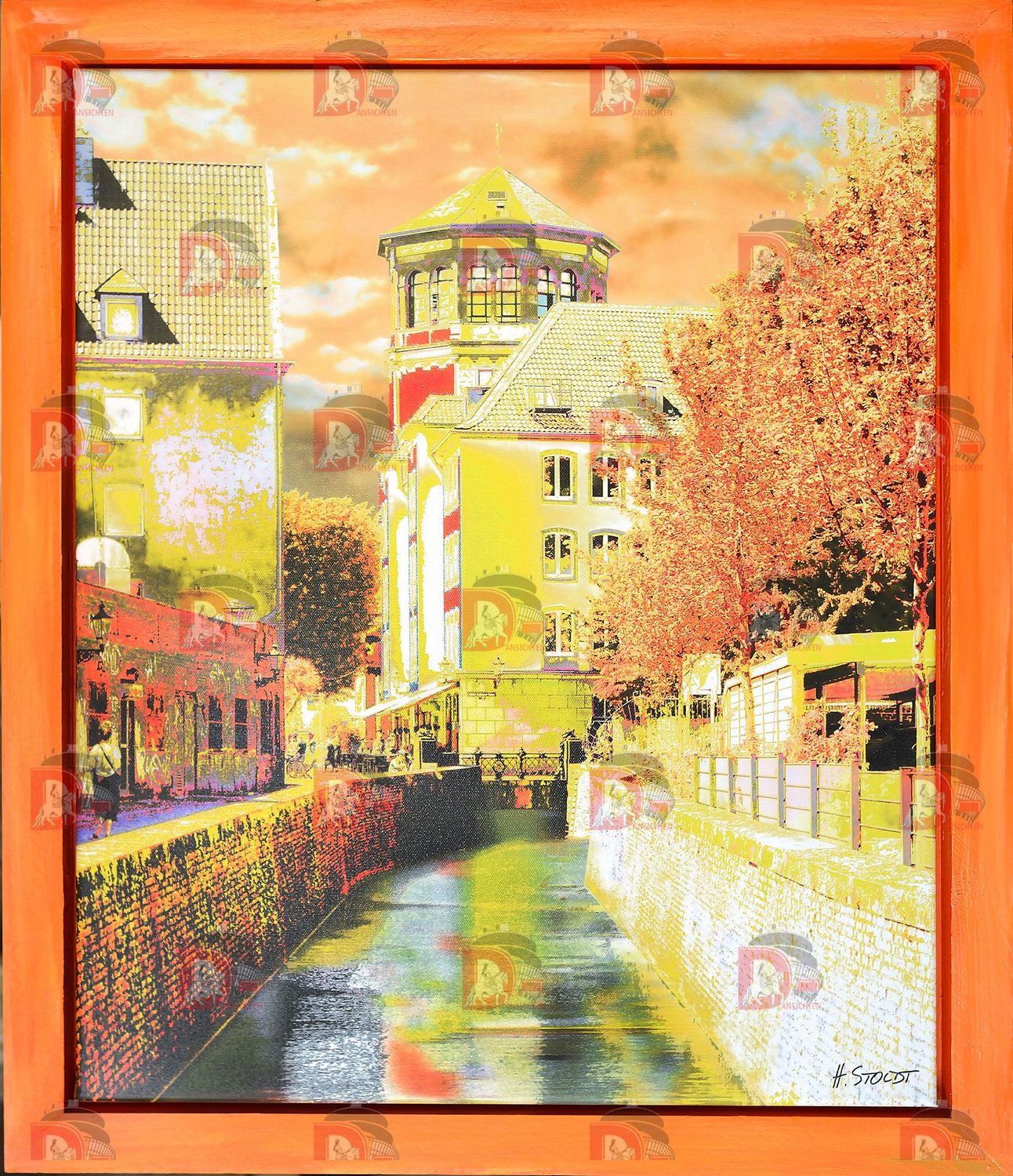 Düssel in der Altstadt, gerahmt