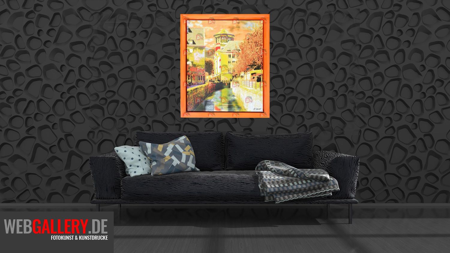 Düssel in der Altstadt, gerahmt