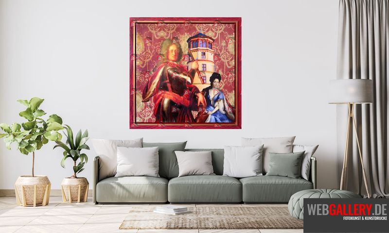 Jan Wellem mit Medici, gerahmt Jan Wellem mit Medici, gerahmt