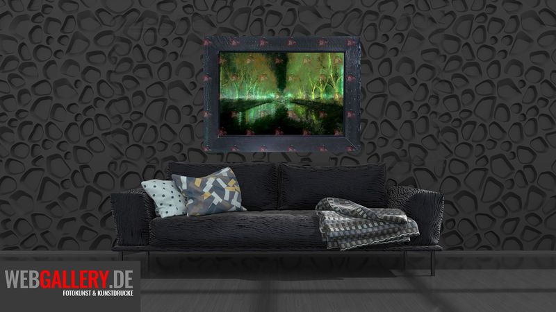 Königsallee in Grün, gemalt & gerahmt Königsallee in Grün, gemalt & gerahmt