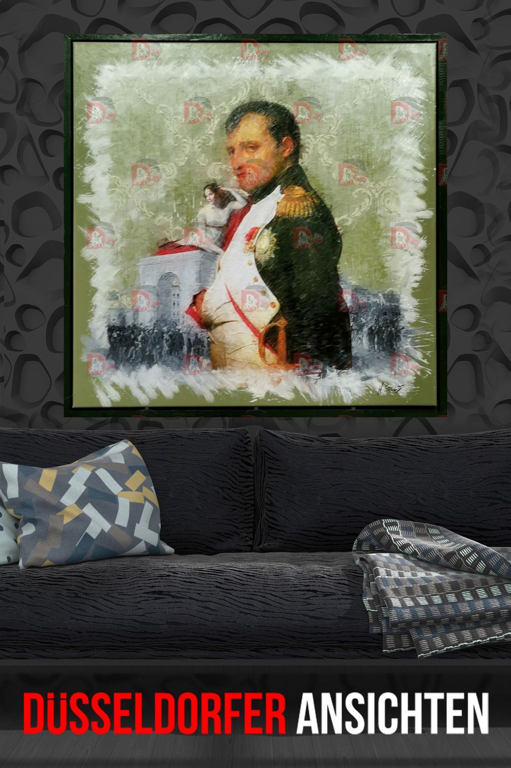 Napoleon Grün, gerahmt
