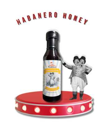 Freakshow Savory Sauces Habanero Honey with mascot Bob Clarence