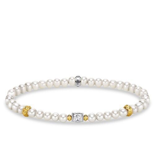 Thomas Sabo A1979-430-14 Armband beige Perlen mit Halbmond silber