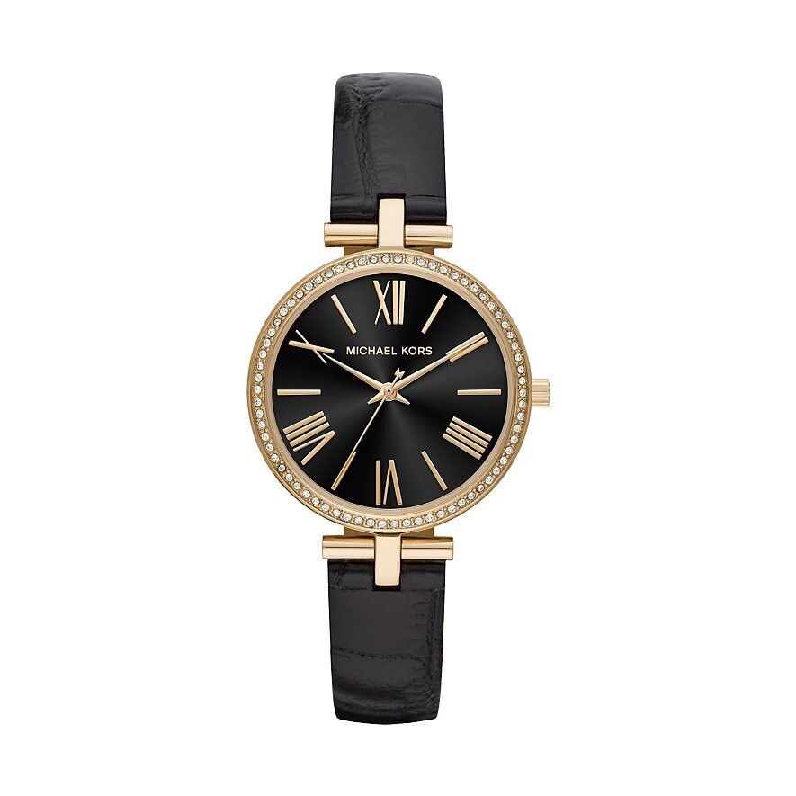 Michael Kors MK2789 Damen Uhr Leder schwarz gold