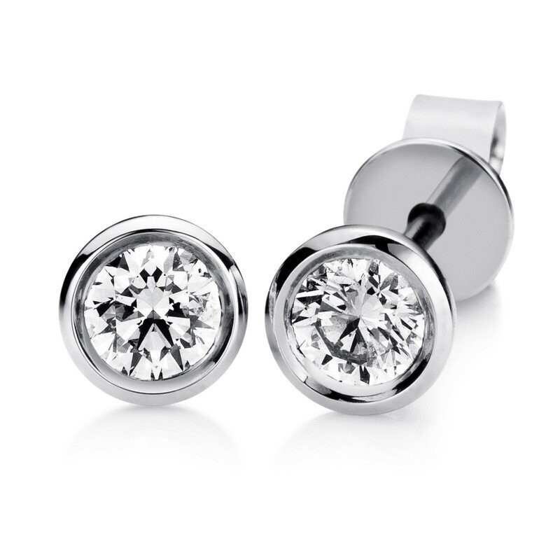 Ohrstecker Zarge 14 kt WG