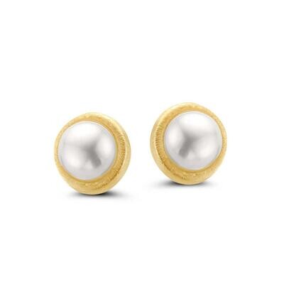 Mini Perlenstecker Silber vergoldet 40222