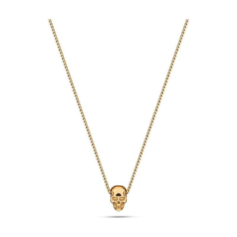 Police Herren Kette Totenkopf Edelstahl gold