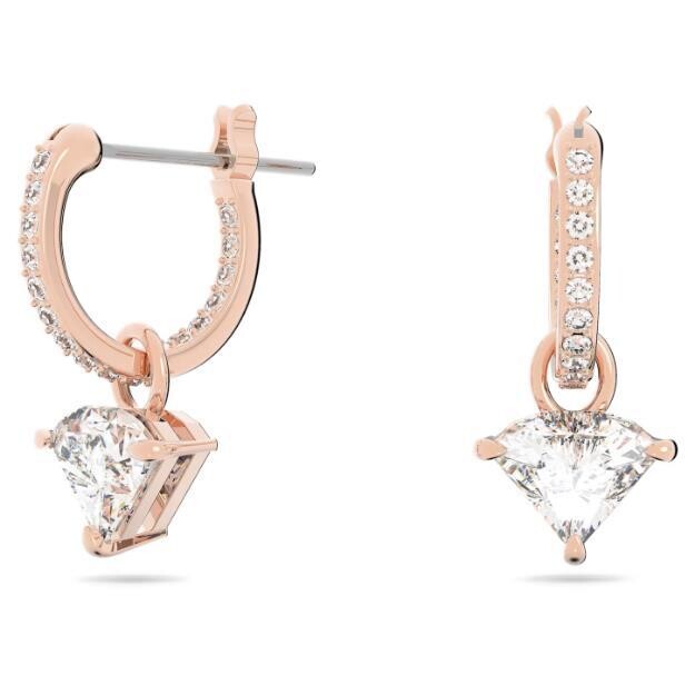 Swarovski Ortyx Drop-Ohrhänger Trilliant-Schliff, Weiß, Roségold-Legierungsschicht Swarovski Ortyx Drop-Ohrhänger Trilliant-Schliff, Weiß, Roségold-Legierungsschicht