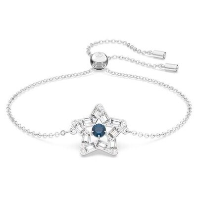 Swarovski Stella Armband Stern, Blau, Rhodiniert