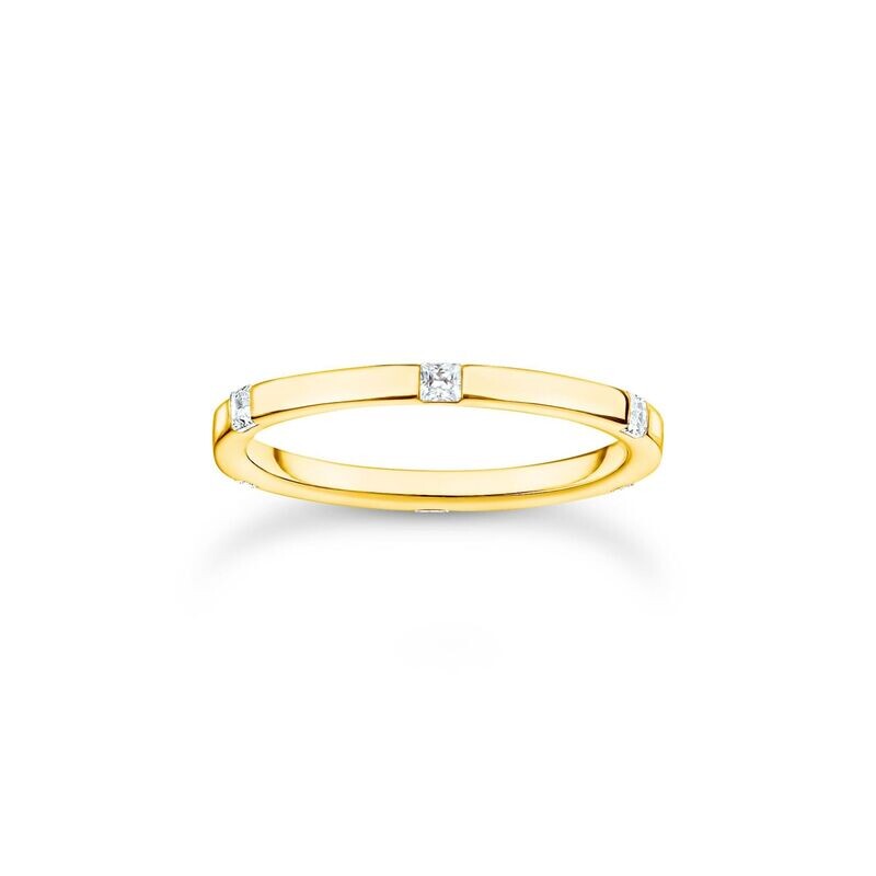 Thomas Sabo Ring (52) mit weissen Steinen Gold