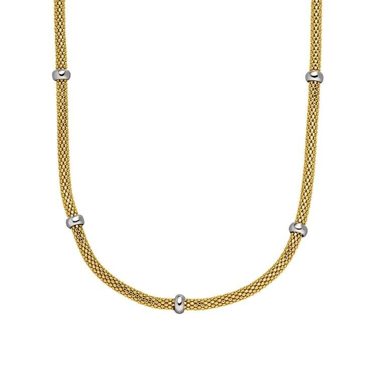 Collier beweglich 430mm Bicolor 585 Gelb- Weiss - Gold