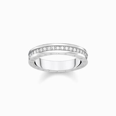 Thomas Sabo Ring mit weißen Steinen Pavé Silber