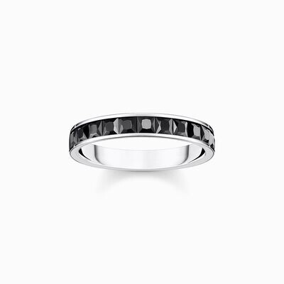 Thomas Sabo Ring mit schwarzen Steinen Pavé Silber