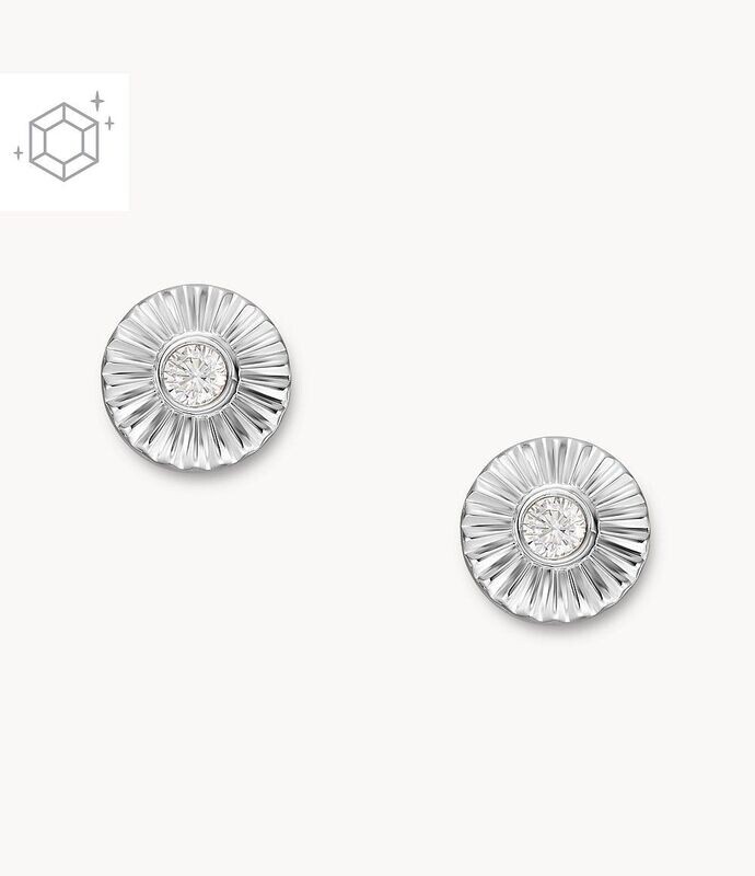 Fossil Ohrstecker Texture Circle Sterlingsilber