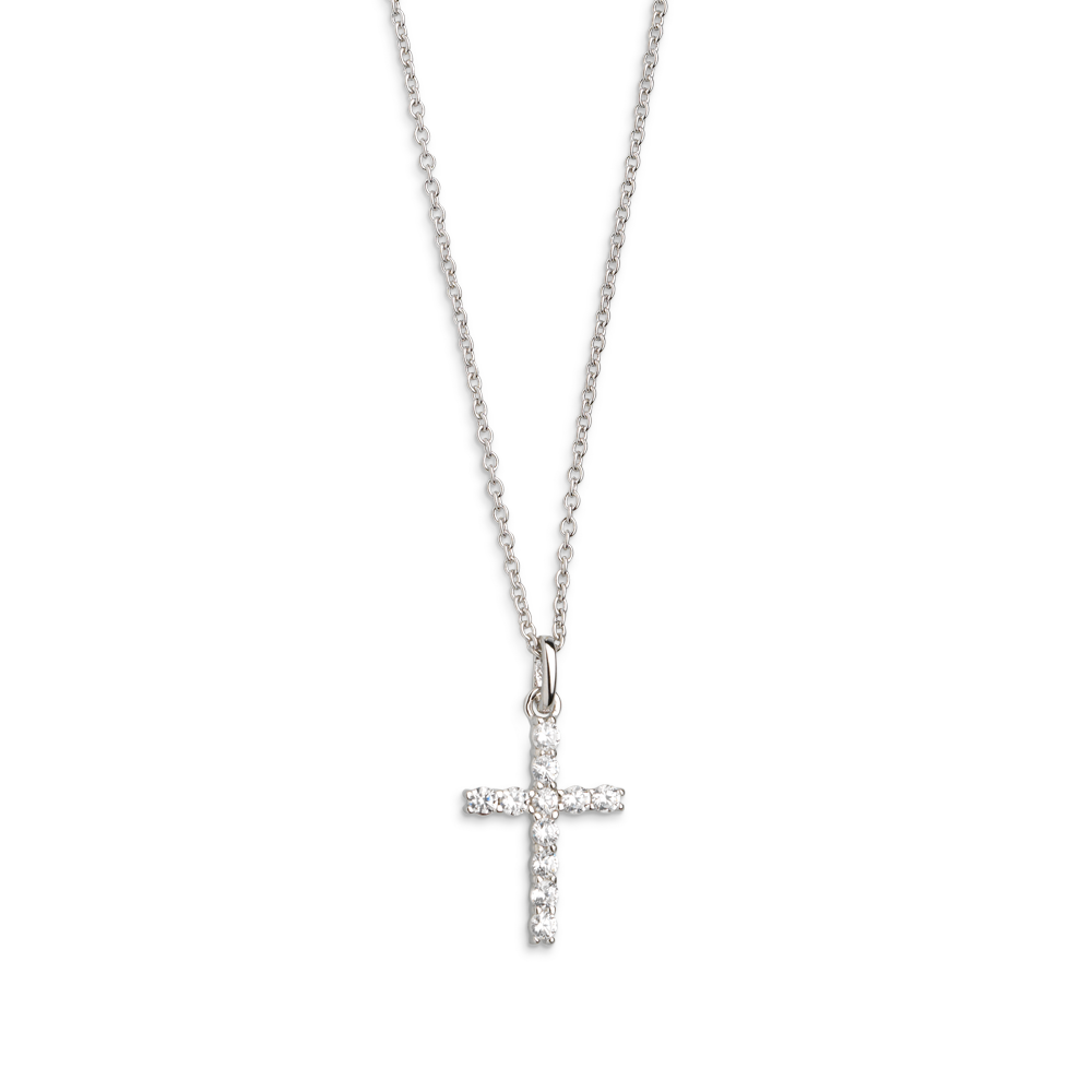 Xenox Kette Kreuz Silber mit Zirkonia