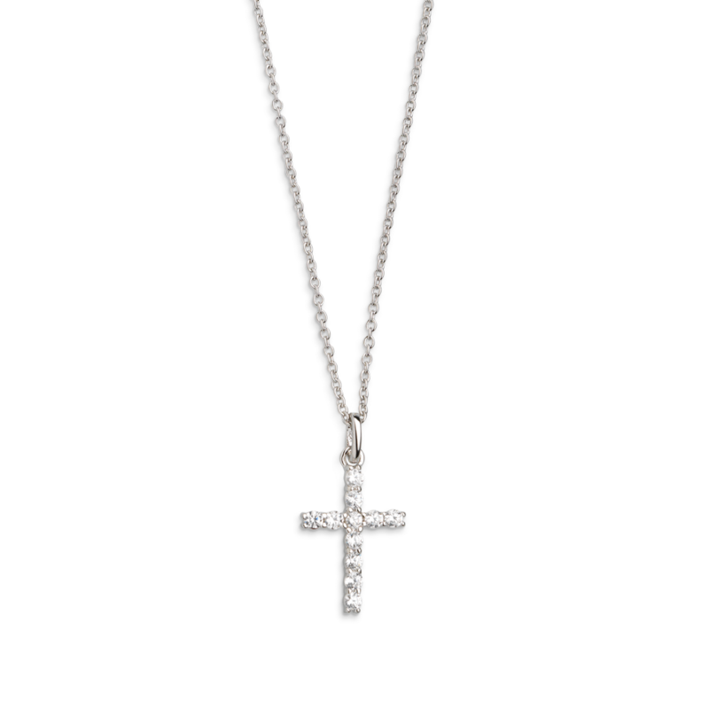 Xenox Kette Kreuz Silber mit Zirkonia