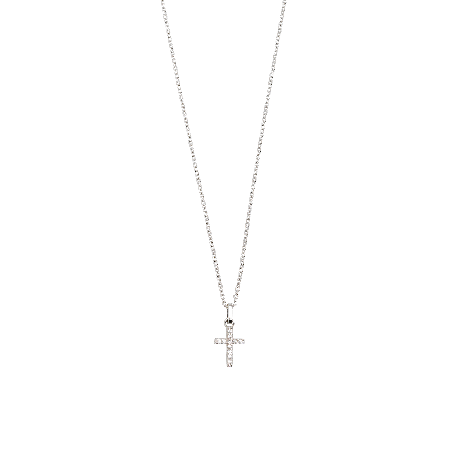 Xenox Kette Kreuz Silber mit Zirkonia klein