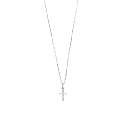 Xenox Kette Kreuz Silber mit Zirkonia klein