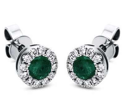 Timeless Ohrstecker 18 kt WG Smaragde Brillanten Timeless Ohrstecker 18 kt WG Smaragde Brillanten