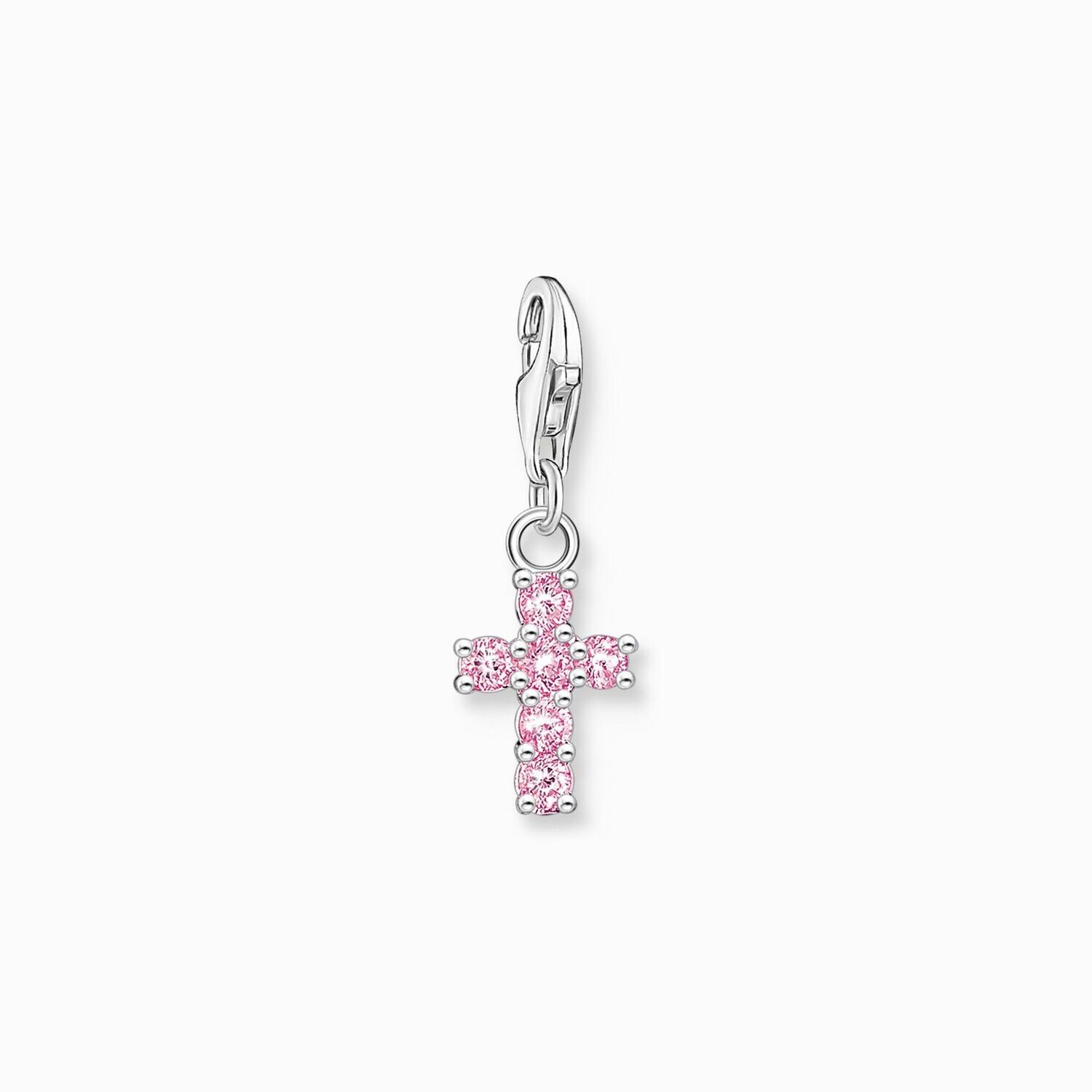 Thomas Sabo Charm-Anhänger pinkes Kreuz Silber