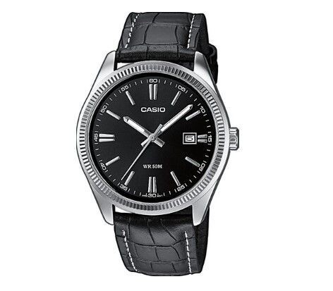 Casio Herrenuhr Leder Schwarz