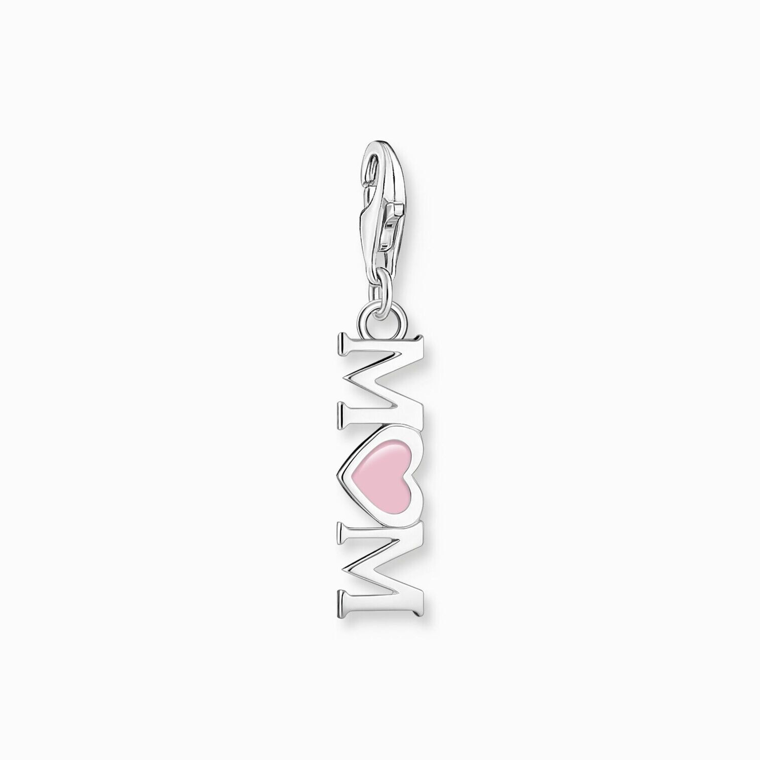 Thomas Sabo Charm-Anhänger Mom mit pinkem Herz Silber