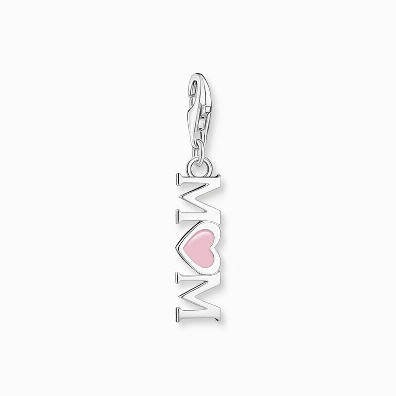 Thomas Sabo Charm-Anhänger Mom mit pinkem Herz Silber Thomas Sabo Charm-Anhänger Mom mit pinkem Herz Silber