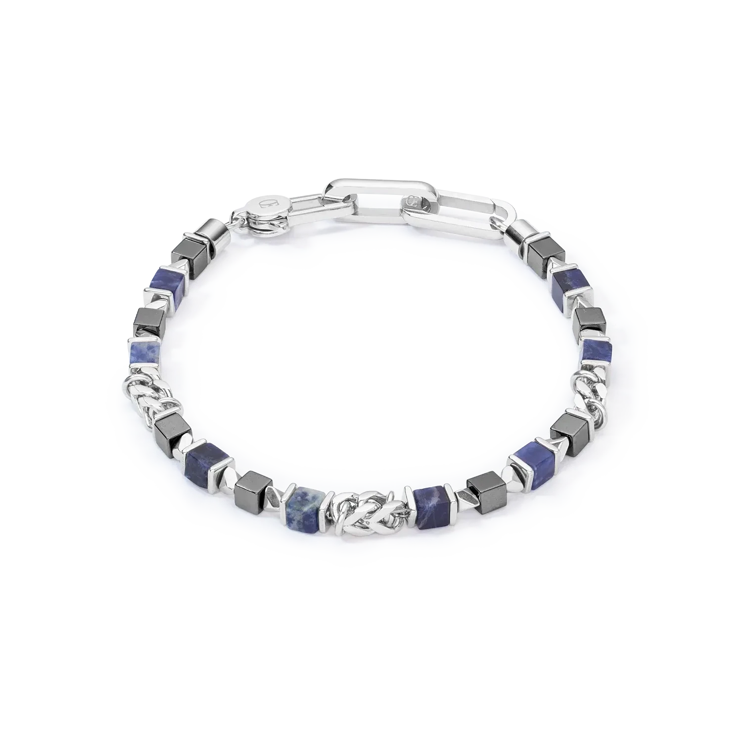 Coeur De Lion Unisex Armband cubes & chain blau