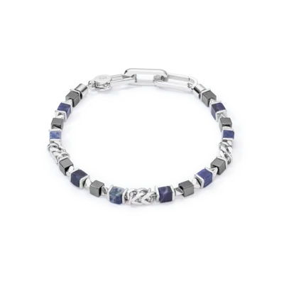 Coeur De Lion Unisex Armband cubes & chain blau