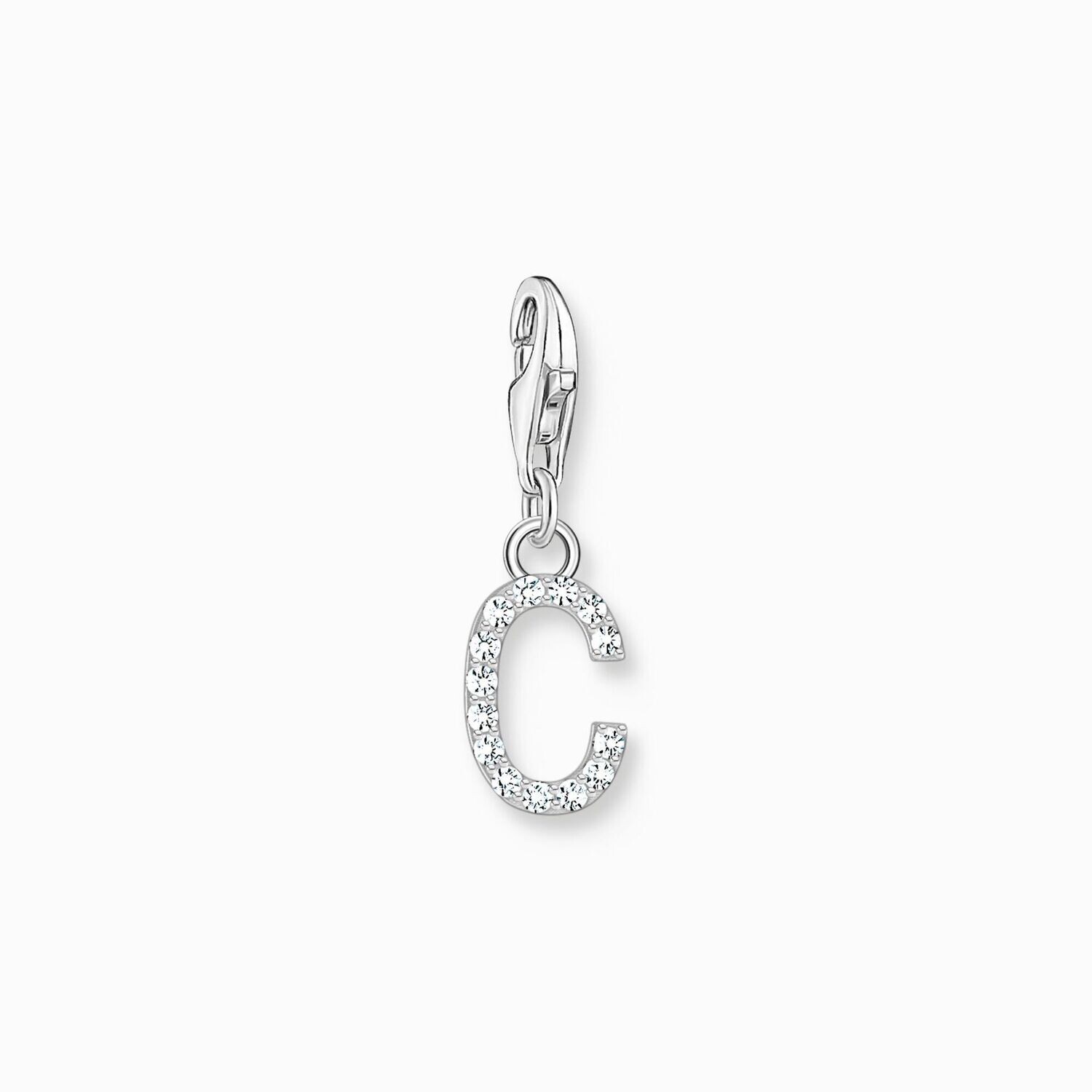 Thomas Sabo Charm-Anhänger Buchstabe C mit weißen Steinen Silber