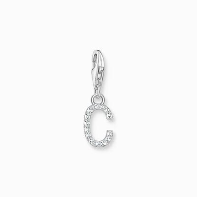 Thomas Sabo Charm-Anhänger Buchstabe C mit weißen Steinen Silber