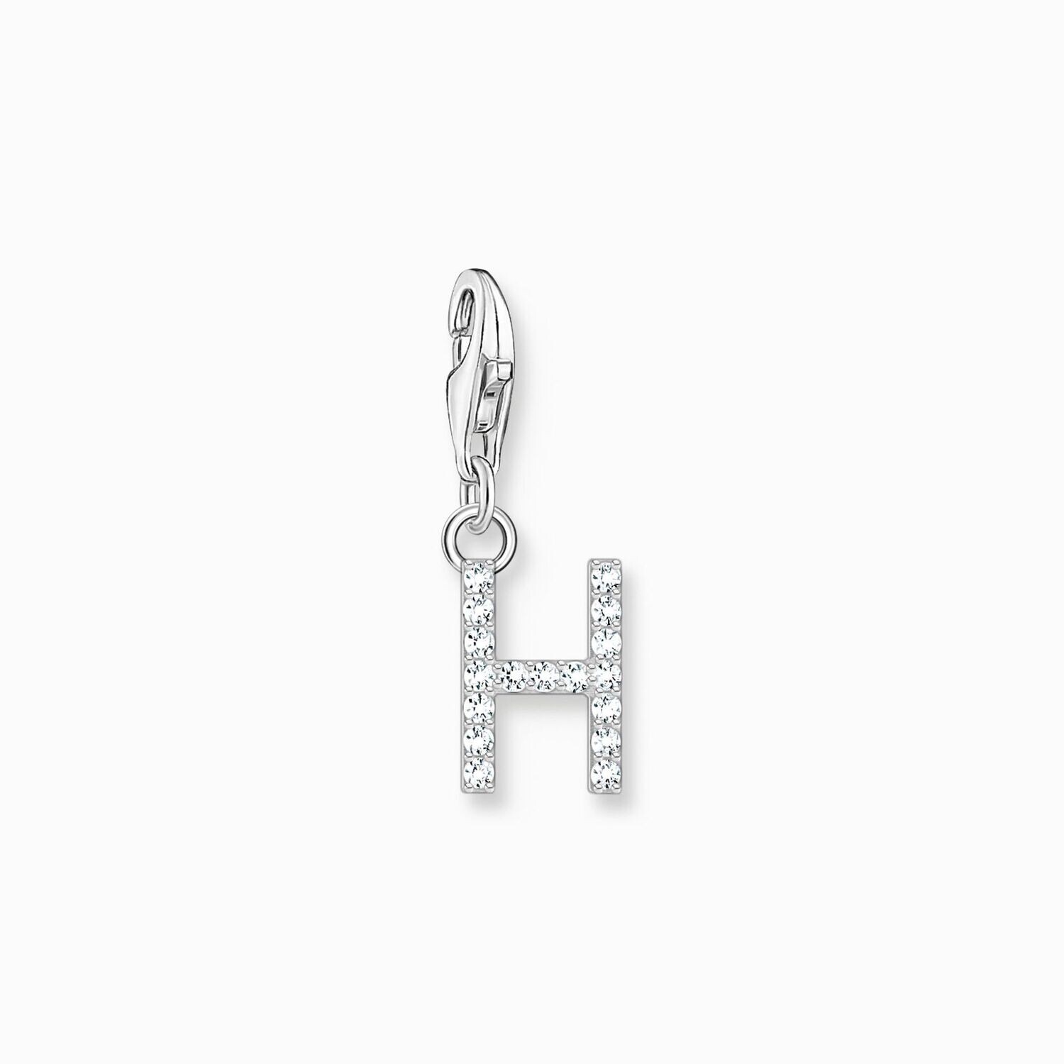 Thomas Sabo Charm-Anhänger Buchstabe H mit weißen Steinen Silber