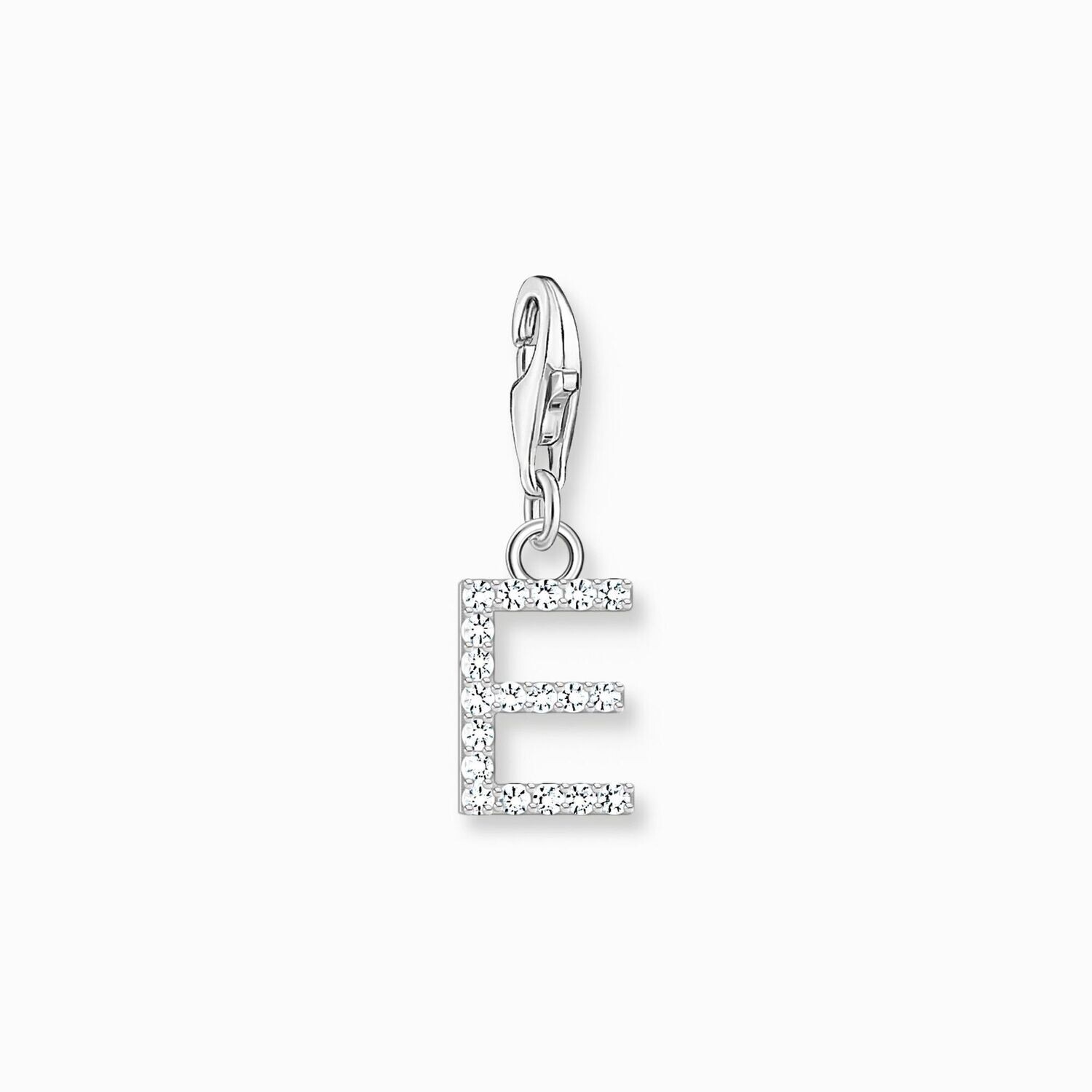 Thomas Sabo Charm-Anhänger Buchstabe E mit weißen Steinen Silber