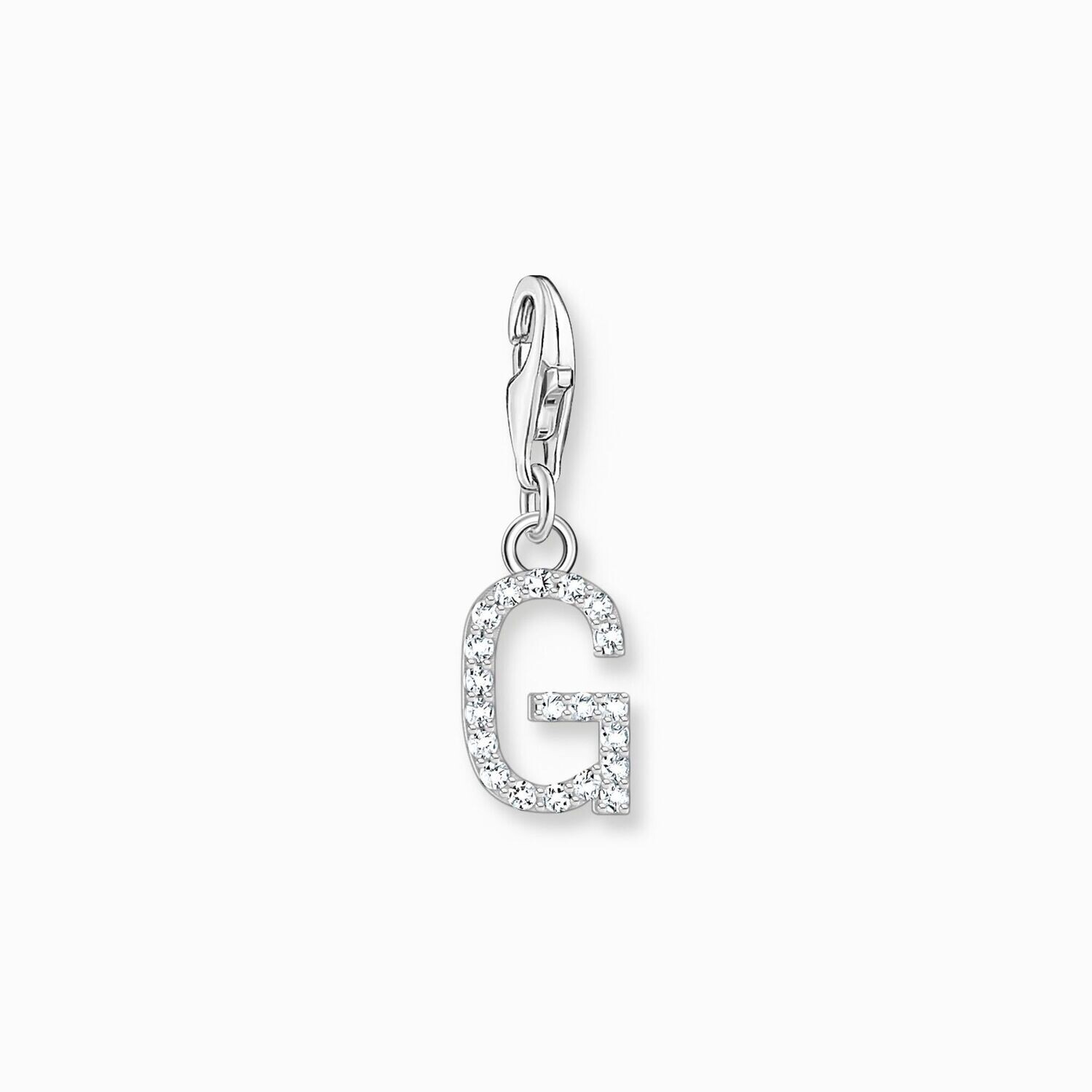 Thomas Sabo Charm-Anhänger Buchstabe G mit weißen Steinen Silber