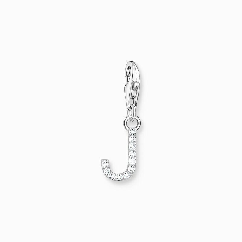 Thomas Sabo Charm-Anhänger Buchstabe J mit weißen Steinen Silber