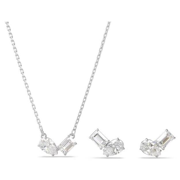 Swarovski Mesmera Set Halskette Ohrstecker
Verschiedene Schliffe, Weiß, Rhodiniert