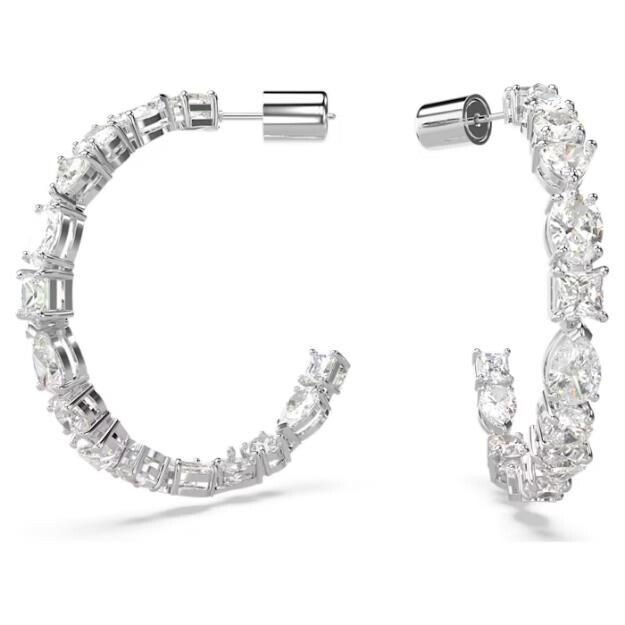 Swarovski Mesmera Kreolen
Verschiedene Schliffe, Weiß, Rhodiniert