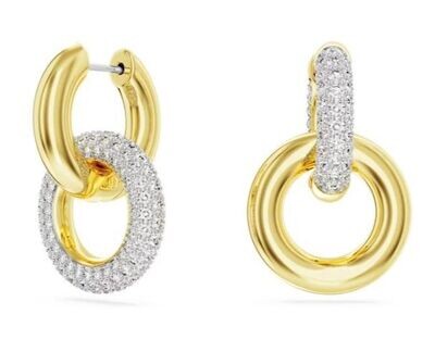 Swarovski Creolen Dextera Kreolen
Asymmetrisches Design, Verschlungener Reif, Weiß, Goldlegierungsschicht